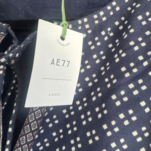 American Eagle AE77 Organic Cotton Boho Peasant Maxi Dress Tie Belt Size S NWT - Picture 7 of 12